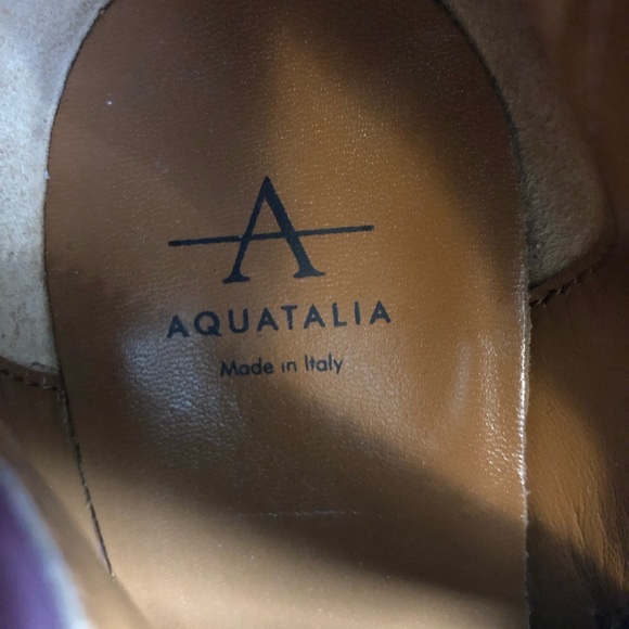 Aquatalia Lisabetta Suede Knee High Tie Back Boots - Picture 12 of 13